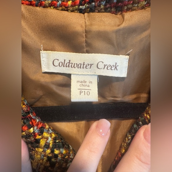 Coldwater Creek Peplum Tweed Jacket Blazer Long Sleeve Three Button Front - Picture 6 of 8